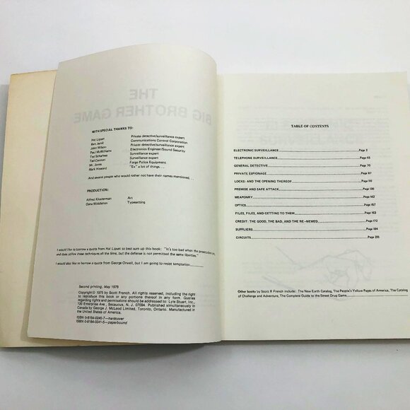 The Big Brother Game Vintage Book by Scott French 1975 Surveillance - Picture 4 of 8